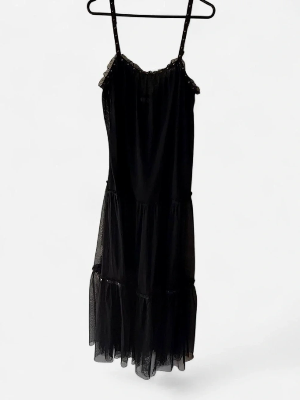 Intimately Free People Black Mesh Maxi Slip Dress